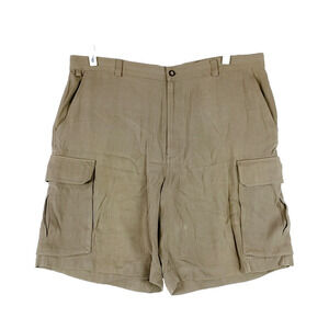 Axis LA Khaki Cargo 100% Silk Mens Shorts Size 40